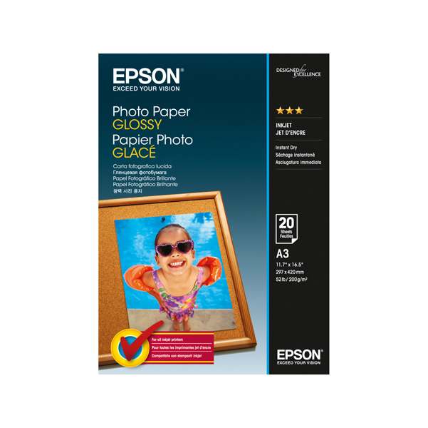 A3 20_121204 Epson - Photo Paper Glossy - A3 - 20 Fogli - C13S042536 - immagine 1