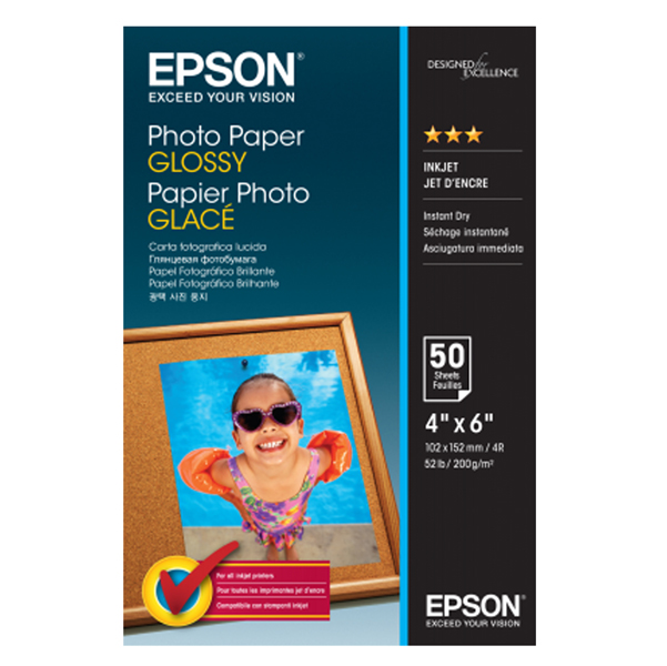 MD_EPSS042547 Epson - Photo Paper Glossy - 10 x 15cm - 50 Fogli - C13S042547 - immagine 1