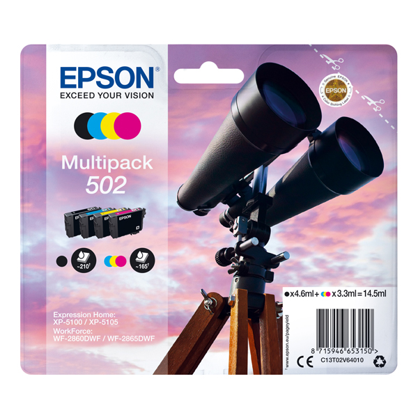 MD_EPST02V64010 Epson - Cartuccia Multipack - 502 - BK/C/M/Y - C13T02V64010 - immagine 1