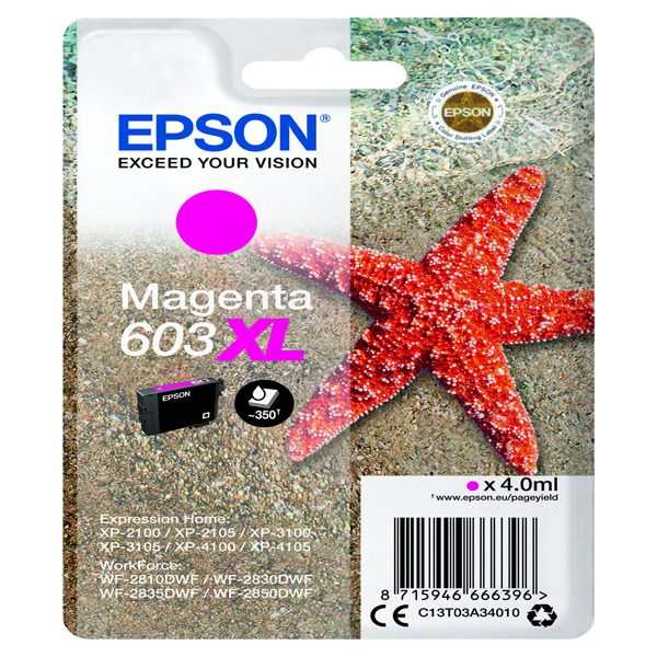 MD_EPST03A34010 Epson - Cartuccia ink - 603XL - magenta - C13T03A34010 - 350 pag - immagine 1