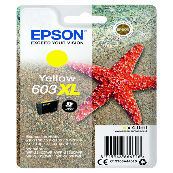 MD_EPST03A44010 Epson - Cartuccia ink - 603XL - giallo - C13T03A44010 - 350 pag - immagine 1