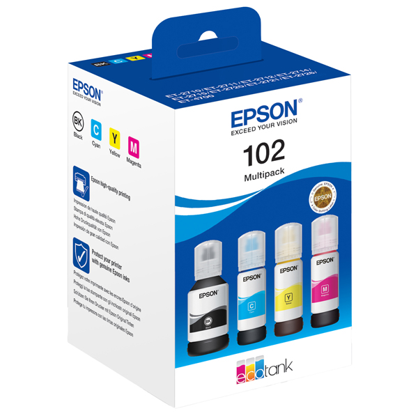 MD_EPST03R640 Epson - ECOTANK 102 MULTIPACK - BK/C/M/G - C13T03R640 - immagine 1