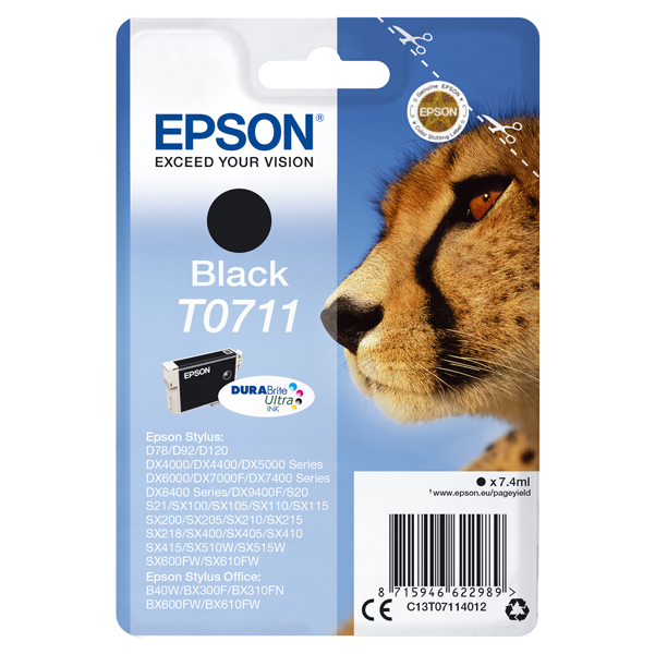 MD_EPST07114012 Epson - Cartuccia ink - Nero - T0711 - C13T07114012 - 7,4ml - immagine 1