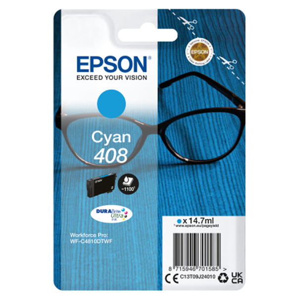 MD_EPST09J24010 Epson - Cartuccia DuraBrite Ultra 408 - Ciano - C13T09J24010 - immagine 1