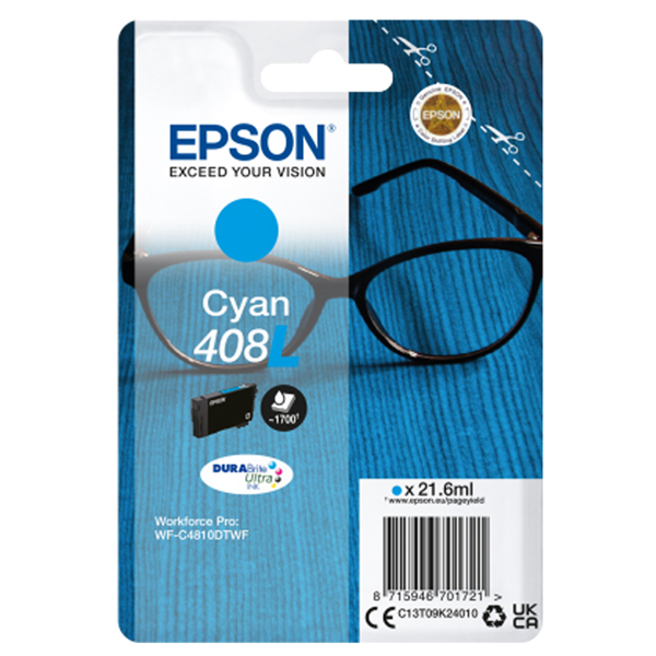 MD_EPST09K24010 Epson - Cartuccia DuraBrite Ultra 408L - Ciano - C13T09K24010 - immagine 1