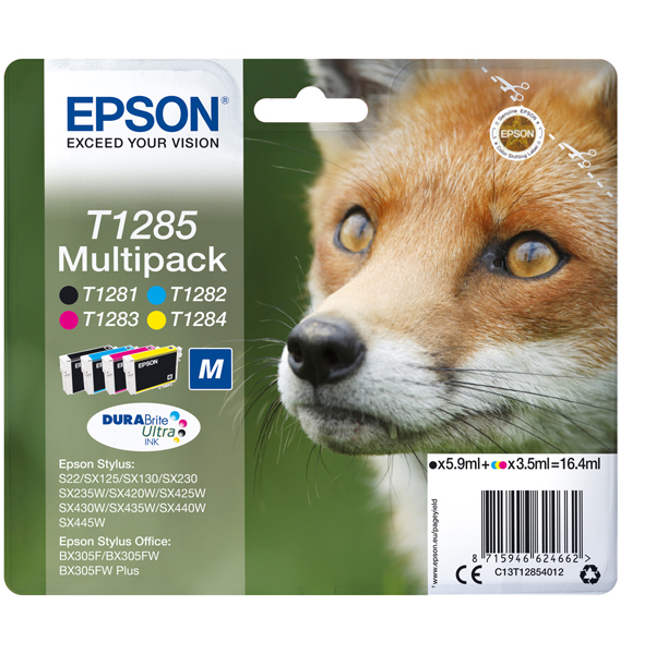 MD_EPST12854012 Epson - Multipack Cartuccia ink - C/M/Y/K - T1285 - C13T12854012 - C/M/Y 3,5ml cad - K 5,9ml - immagine 1