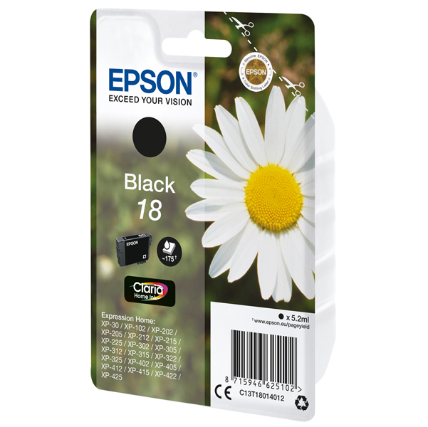 MD_EPST18014012 Epson - Cartuccia ink - 18 - Nero - C13T18014012 - 5,2ml - immagine 1
