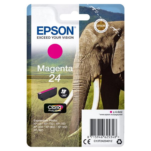 MD_EPST24234012 Epson - Cartuccia ink - 24 - Magenta - C13T24234012 - 4,6ml - immagine 1