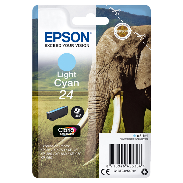 MD_EPST24254012 Epson - Cartuccia ink - 24 - Ciano chiaro - C13T24254012 - 5,1ml - immagine 1