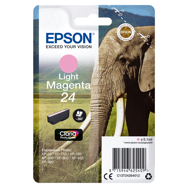 MD_EPST24264012 Epson - Cartuccia ink - 24 - Magenta chiaro - C13T24264012 - 5,1ml - immagine 1