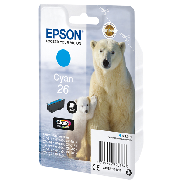 MD_EPST26124012 Epson - Cartuccia ink - 26 - Ciano - C13T26124012 - 4,5ml - immagine 1