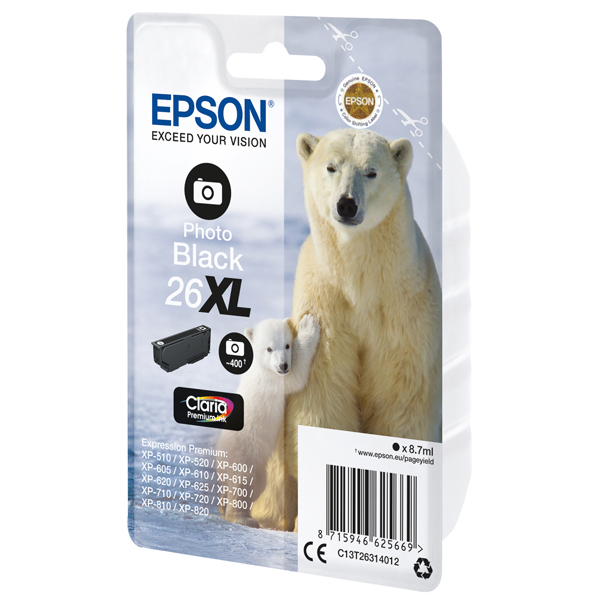 MD_EPST26314012 Epson - Cartuccia ink - 26XL - Nero Photo - C13T26314012 - 8,7ml - immagine 1