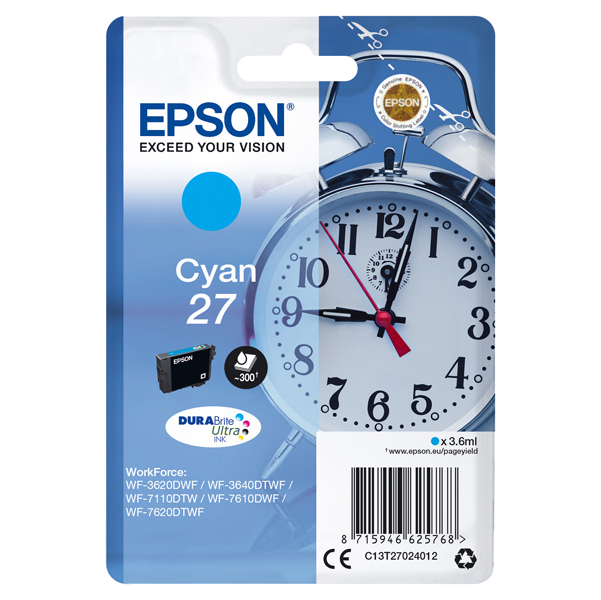 MD_EPST27024012 Epson - Cartuccia ink - 27 - Ciano - C13T27024012 - 3,6ml - immagine 1