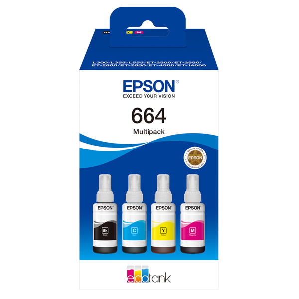 MD_EPST664640 Epson - Ecotank Multipack 664 - BK/C/M/Y - C13T664640 - immagine 1