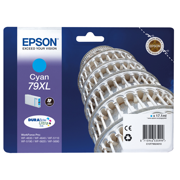 MD_EPST79024010 Epson - Tanica - 79XL - Ciano - C13T79024010 - T7902- 17,1ml - immagine 1