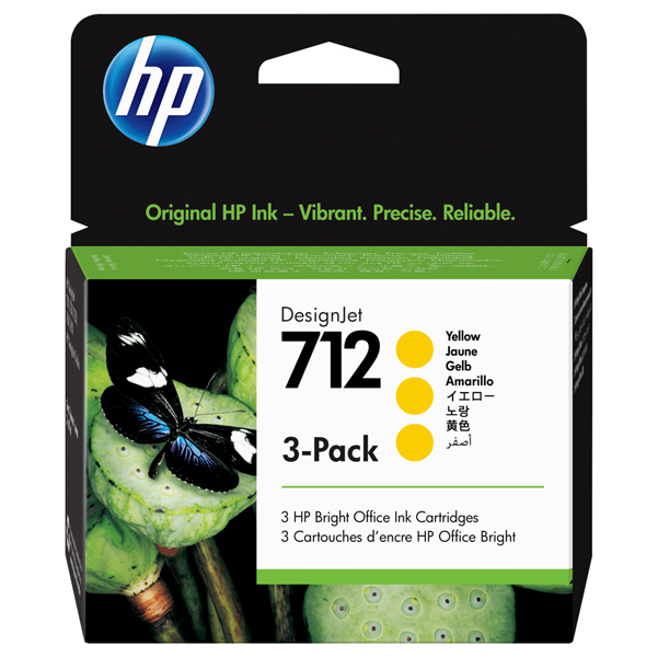 MD_HP3ED79A Hp - Conf. 3 Cartucce ink originale- 712 - Giallo - 3ED79A - 29 ml cad - immagine 1