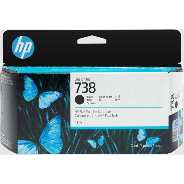 MD_HP498N4A Hp originale - Cartuccia Ink DesignJet 738 - Nero - 498N4A - 130ml - immagine 1