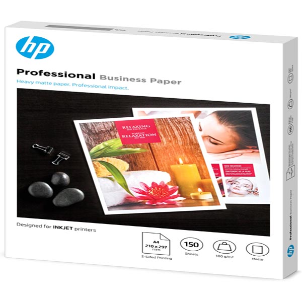 MD_HP7MV79A Hp - Confezione da 150 fogli carta per getto d'inchiostro HP originale opaca professionale A4 - 7MV79A - immagine 1