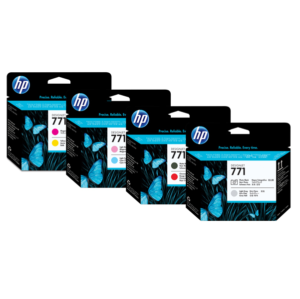 MD_HPCE017A Hp - Testina di stampa originale - 771 - Nero opaco / Rosso cromatico - CE017A - 775 pag - immagine 1