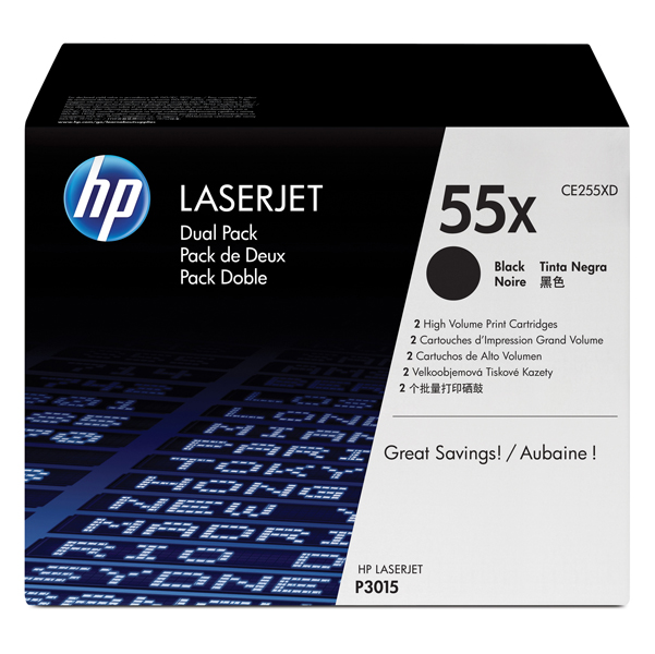 MD_HPCE255XD Hp - Confezione 2 Toner originale - 55X - Nero - CE255XD - 12.500 pag/cad - immagine 1