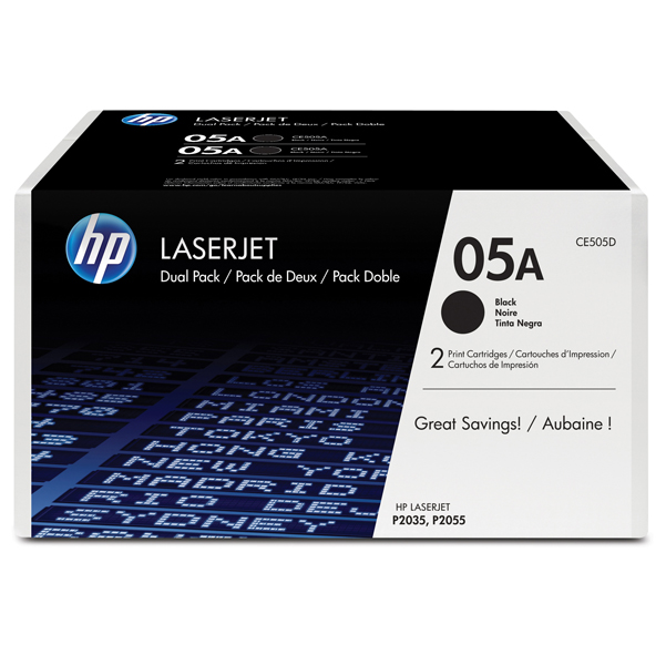 MD_HPCE505D Hp - Confezione 2 Toner originale - 05A - Nero - CE505D - 2.300 pag cad - immagine 1