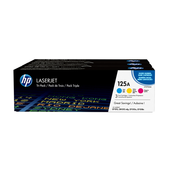MD_HPCF373AM Hp - Confezione 3 Toner originale - 125A - C/M/Y - CF373AM - 1.400 pag cad - immagine 1
