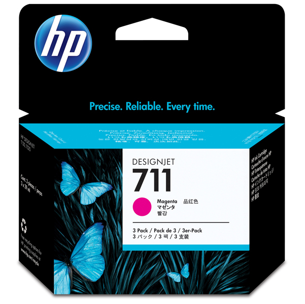 MD_HPCZ135A Hp - Confezione 3 cartucce ink originale - 711 - Magenta - CZ135A - 29ml cad - immagine 1