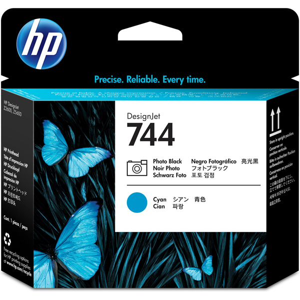 MD_HPF9J86A Hp - Testina originale - 744 - Nero fotografico / Ciano - F9J86A - 4ml/cad - immagine 1