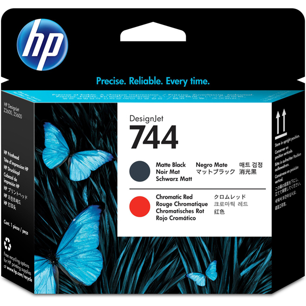MD_HPF9J88A Hp - Testina originale - 744 - Nero opaco / Rosso cromatico - F9J88A - 6ml cad - immagine 1