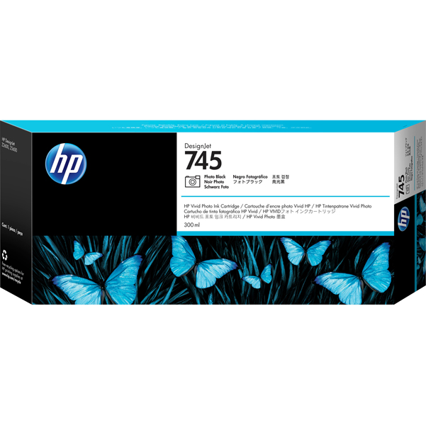 MD_HPF9K04A Hp - Cartuccia ink originale - 745 - Nero fotografico - F9K04A - 300ml - immagine 1