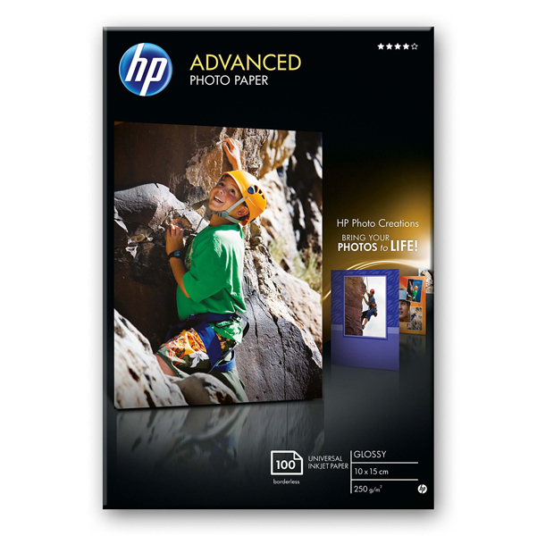 MD_HPQ8691A Hp - Carta fotografica originale lucida Hp Advanced Photo Paper - 25 Fogli - 10 x 15 cm senza margini - Q8691A - immagine 1
