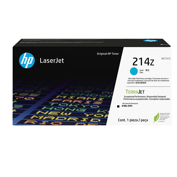 MD_HPW2141Z Hp - Toner originale LaserJet HP 214Z - Ciano - W2141Z - ad altissima capacità - immagine 1