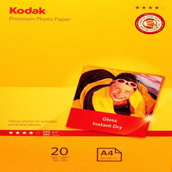 MD_KOD5740093 Kodak - Carta Fotografica Ultra Premium Gloss - A4 - 240 gr - 20 fogli - 5740-093 - immagine 1