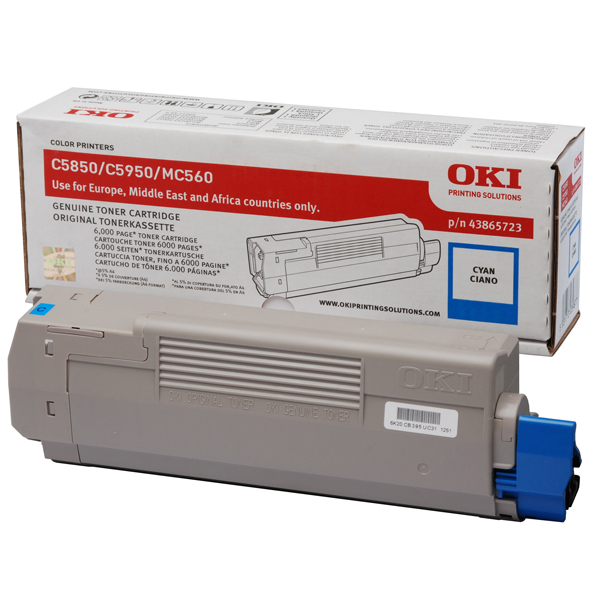 MD_OKIC5850C Oki - Toner - Ciano - C5850/C5950 - 43865723 - 6.000 pag - immagine 1
