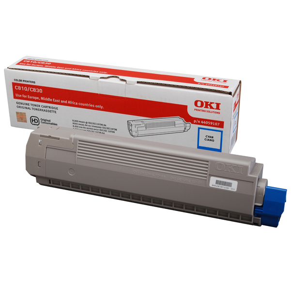 MD_OKIC810C Oki - Toner - Ciano - C-810 C-830 - 44059107 - 8.000 pag - immagine 1