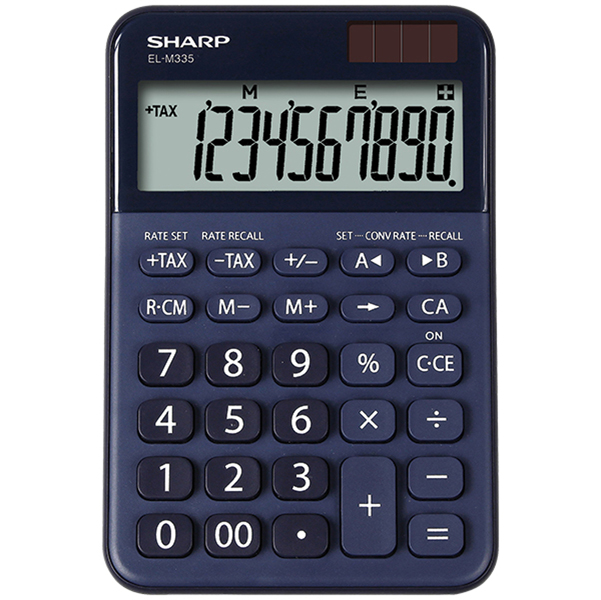 MD_SHAELM335BBL Sharp - Calcolatrice da tavolo EL M335 - 10 cifre - Blu - ELM335 BBL - immagine 1