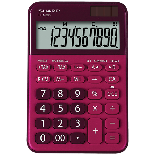 MD_SHAELM335BRD Sharp - Calcolatrice da tavolo EL M335 - 10 cifre - Rosso - ELM335 BRD - immagine 1