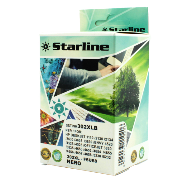 MD_SSTINH302XLB Starline - Cartuccia ink Compatibile - per HP 302XL - F6U68AE - immagine 1