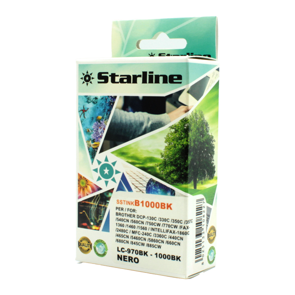 MD_SSTINKB1000BK Starline - Cartuccia ink - per Brother - Nero - LC1000BK - 22,6ml - immagine 1