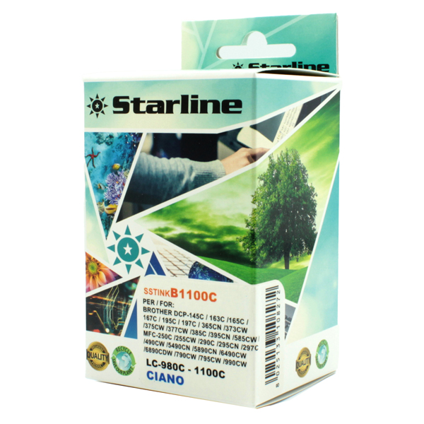 MD_SSTINKB1100C Starline - Cartuccia ink - per Brother - Ciano - LC980C - 16ml - immagine 1