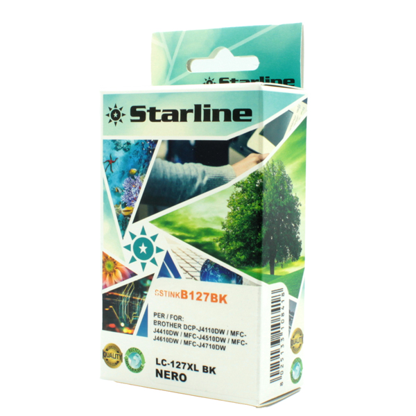 MD_SSTINKB127BK Starline - Cartuccia ink - per Brother - Nero - LC127XLBK - 28ml - immagine 1