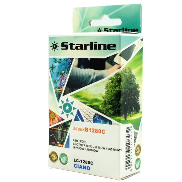 MD_SSTINKB1280C Starline - Cartuccia ink - per Brother - Ciano - LC1280XLC - 16,6ml - immagine 1