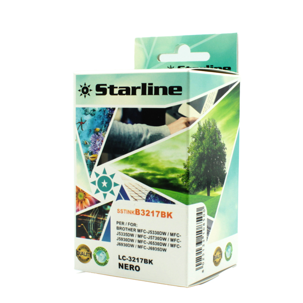 MD_SSTINKB3217BK Starline - Cartuccia ink - per Brother - Nero - LC3217BK - 15ml - immagine 1