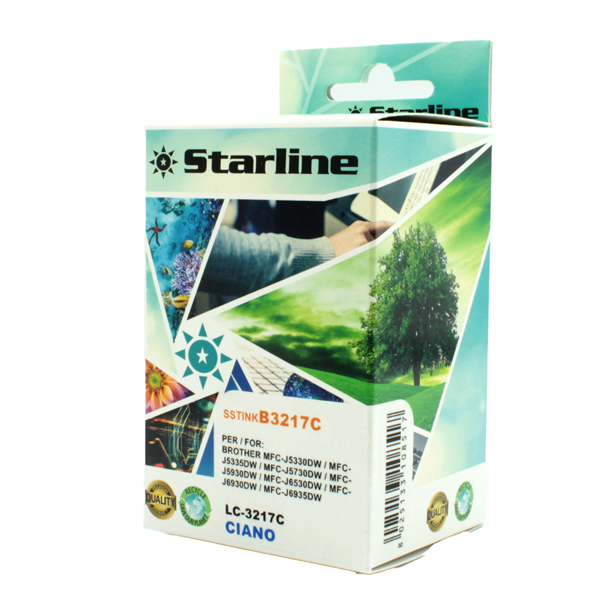 MD_SSTINKB3217C Starline - Cartuccia ink - per Brother - Ciano - LC3217C - 9ml - immagine 1