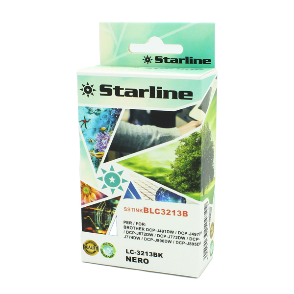 MD_SSTINKBLC3213B Starline - Cartuccia Ink per print C/BROTHER LC-3213BK - Nero - immagine 1