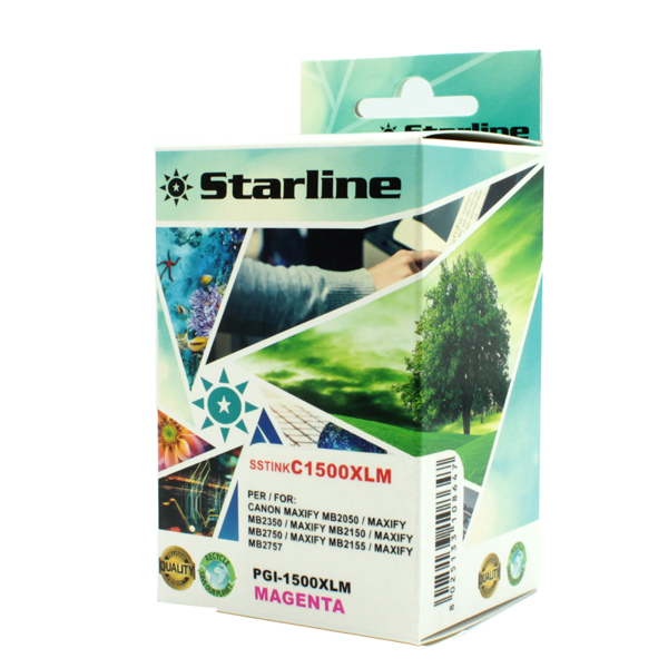 MD_SSTINKC1500XLM Starline - Cartuccia ink - per Canon - Magenta - PGI-1500XLM - 11,5ml - immagine 1