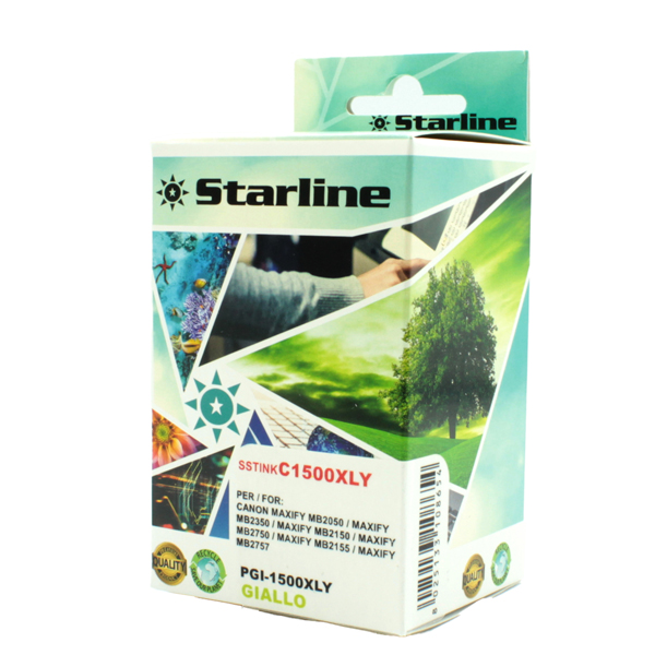 MD_SSTINKC1500XLY Starline - Cartuccia ink - per Canon - Giallo - PGI-1500XLY - 11,5ml - immagine 1