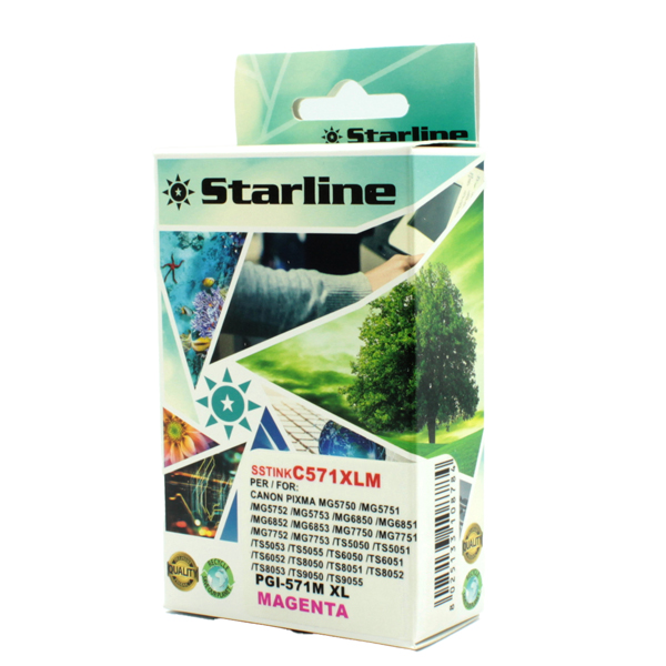 MD_SSTINKC571XLM Starline - Cartuccia ink - per Canon - Magenta - CLI571M - 12,4ml - immagine 1