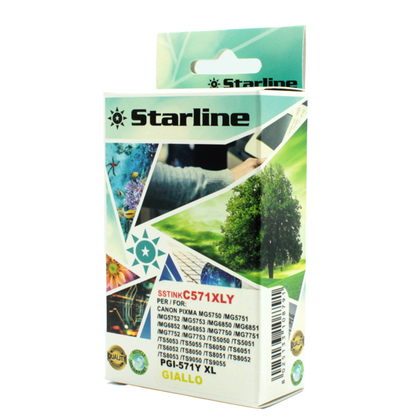 MD_SSTINKC571XLY Starline - Cartuccia ink - per Canon - Giallo - CLI571Y - 12,4ml - immagine 1