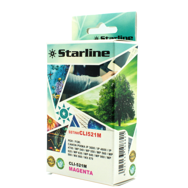 MD_SSTINKCLI521M Starline - Cartuccia ink - per Canon - Magenta - CLI521 M - 9ml - immagine 1
